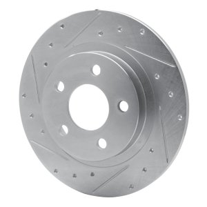 Buick Park Avenue Brake Rotor (1) - Rear Left - R1 Concepts - Drilled & Slotted - Silver - `98-`05